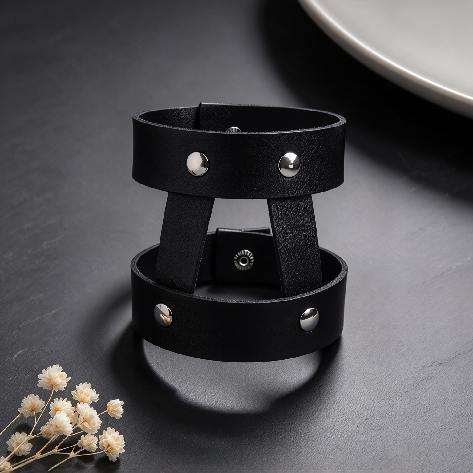 Women's Double-Layer Openwork Geometric Bracelet, Gothic Punk Style